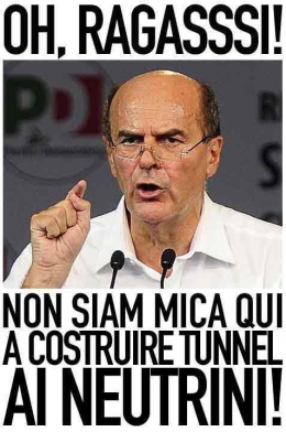 Bersani dice la sua sui neutrini