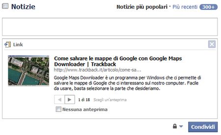 Facebook anteprima link (photo link preview)