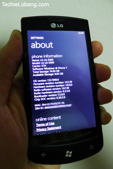 Windows Phone 7 Mac Address
